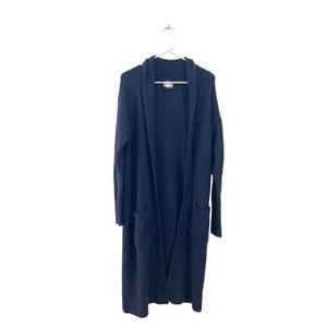 CASLON Long Sleeve Sweater Cardigan Pockets Navy Blue Size S Cotton Blend